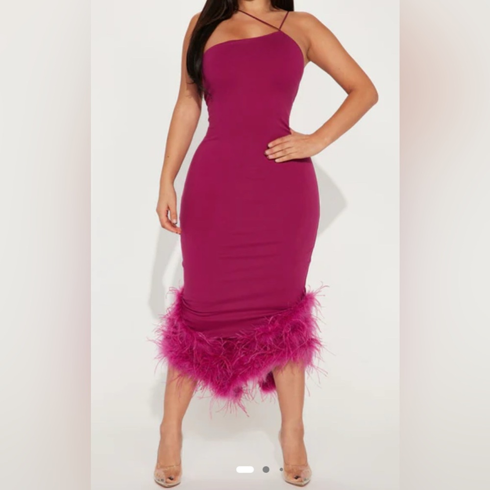 Fashion Nova Fuchsia Midi Dress
